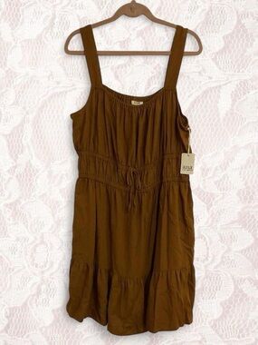 a.n.a Brown Tiered Summer Dress XXL